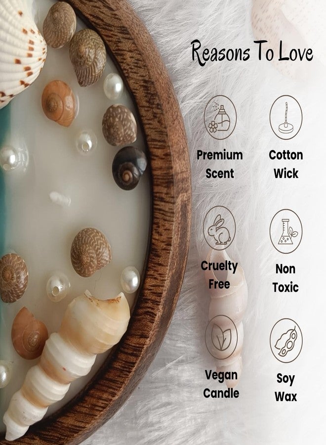 Pink Lotus Beachside Serenity Ocean Breeze Scented Candle - Pink Lotus Premium Hand-Poured Soy Wax | Perfect for Beach Lovers & Relaxing Ambiance | 24-Hour Burn Time - Image 2